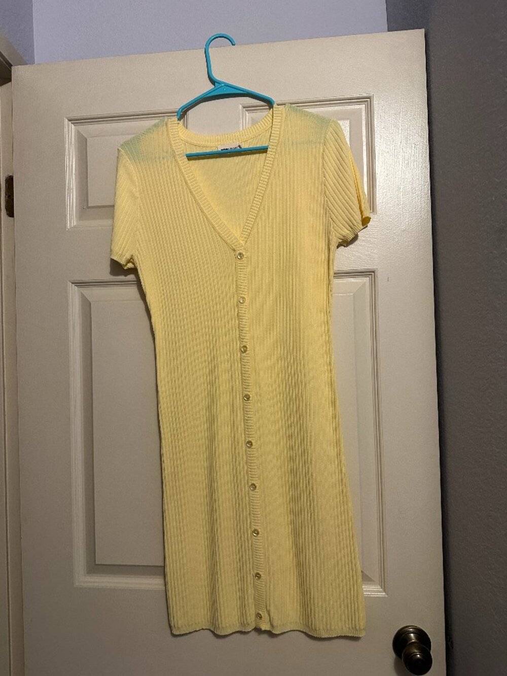 Fashion Nova Yellow Knit Summer Dress - Size M